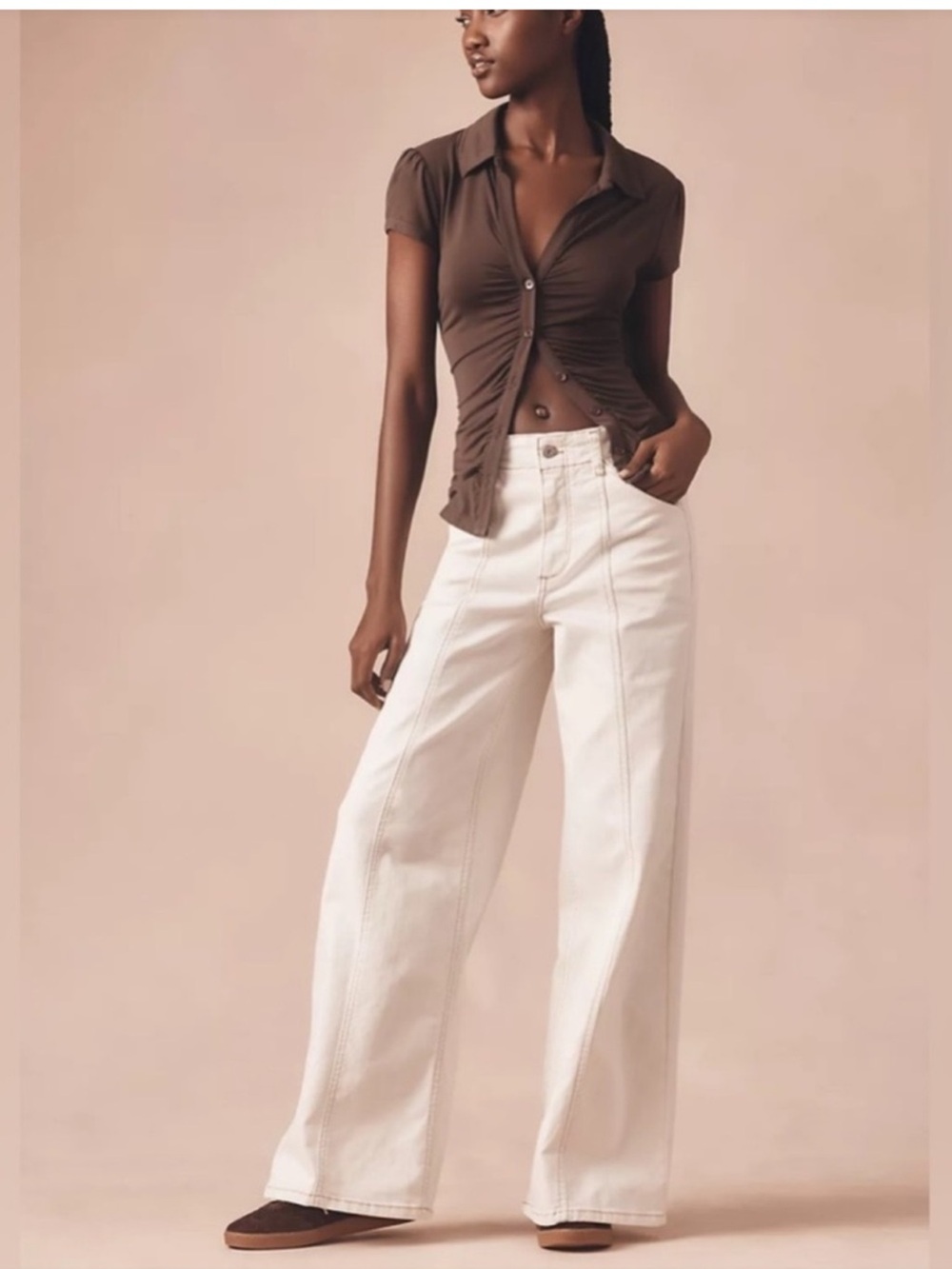 Maeve The Delaney Clean-Seamed High Rise Wide Leg Jeans Size 31